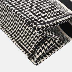 Christian Dior Book Tote Medium Houndstooth Black/White Canvas Handbag