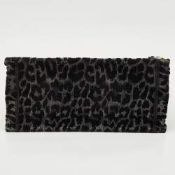 Dior Multicolor Leopard Velvet and Canvas Medium Book Tote