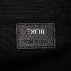 Dior Black Grained Calfskin Saddle Bag