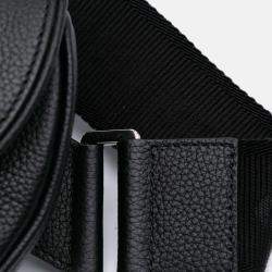 Dior Black Grained Calfskin Saddle Bag