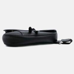 Dior Black Grained Calfskin Saddle Bag