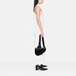 Dior Black Grained Calfskin Saddle Bag