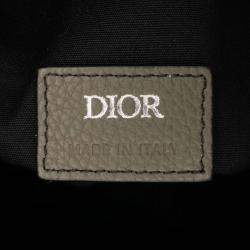Dior Grey Grained Calfskin Saddle Bag