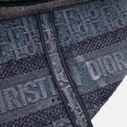 Dior Blue Oblique Embroidered Denim Saddle Bag