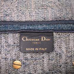 Dior Blue Oblique Embroidered Denim Saddle Bag