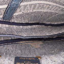 Dior Blue Oblique Embroidered Denim Saddle Bag