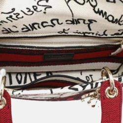 Dior Red/White Medium Canvas DiorAmour Graffiti Lady D Lite