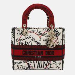 Dior Red/White Medium Canvas DiorAmour Graffiti Lady D Lite