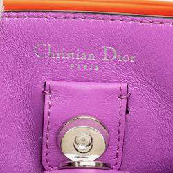 Dior Orange Medium Smooth Calfskin Diorissimo Satchel