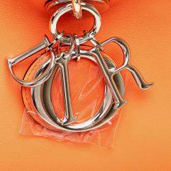 Dior Orange Medium Smooth Calfskin Diorissimo Satchel