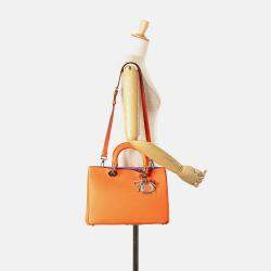 Dior Orange Medium Smooth Calfskin Diorissimo Satchel