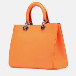 Dior Orange Medium Smooth Calfskin Diorissimo Satchel