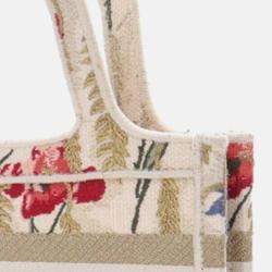 Dior Beige Mini Canvas Embroidered Hibiscus Book Tote