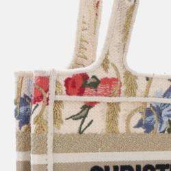 Dior Beige Mini Canvas Embroidered Hibiscus Book Tote