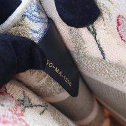 Dior Beige Mini Canvas Embroidered Hibiscus Book Tote