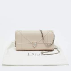 Dior Pink Leather Diorama Wallet on Chain