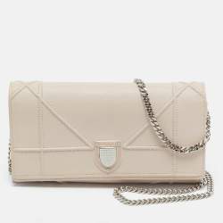 Dior Pink Leather Diorama Wallet on Chain