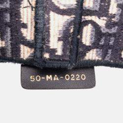 Dior Blue Oblique Embroidered Canvas Saddle Bag