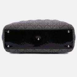 Dior Black/Grey Large Tweed Cannage Lady Dior