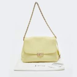Pre Owned Dior Yellow Leather Large Diorling Shoulder Bag