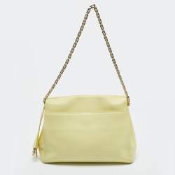 Pre Owned Dior Yellow Leather Large Diorling Shoulder Bag