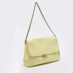 Pre Owned Dior Yellow Leather Large Diorling Shoulder Bag