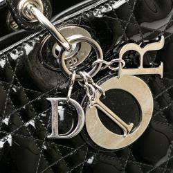 Dior Black Large Patent Cannage Lady Dior