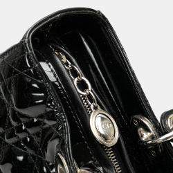 Dior Black Large Patent Cannage Lady Dior