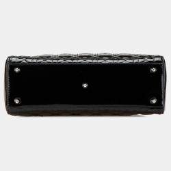 Dior Black Large Patent Cannage Lady Dior