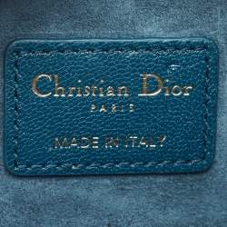 Pre Owned Dior Teal Blue Leather Mini Saddle Shoulder Strap Pouch