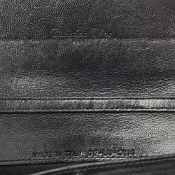 Dior Black Stitched Cannage Leather Diorling Continental Wallet on Chain
