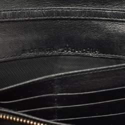 Dior Black Stitched Cannage Leather Diorling Continental Wallet on Chain