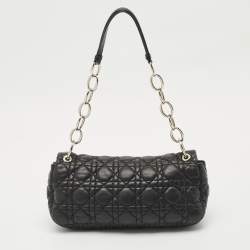 مملوكة مسبقًا حقيبة كتف ديور رينديفو جلد كاناج أسود