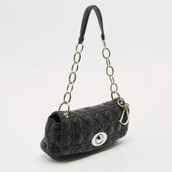 مملوكة مسبقًا حقيبة كتف ديور رينديفو جلد كاناج أسود