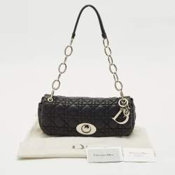 مملوكة مسبقًا حقيبة كتف ديور رينديفو جلد كاناج أسود