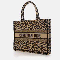Dior Medium Canvas Leopard Mizza Book Tote