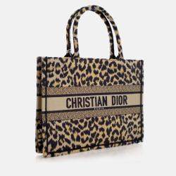 Dior Medium Canvas Leopard Mizza Book Tote