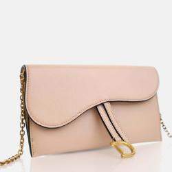 Dior Goatskin Saddle Pouch With Chain