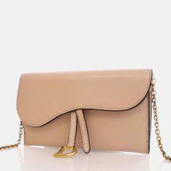 Dior Goatskin Saddle Pouch With Chain