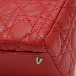Christian Dior Lady Dior Medium Red Cannage Lambskin Bag 