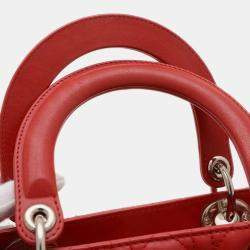 Christian Dior Lady Dior Medium Red Cannage Lambskin Bag 