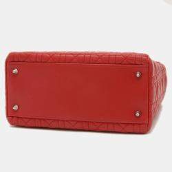 Christian Dior Lady Dior Medium Red Cannage Lambskin Bag 