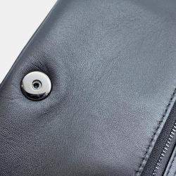 Christian Dior Lucky Star Black Caro Cannage Studs Leather Wallet On Chain