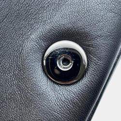 Christian Dior Lucky Star Black Caro Cannage Studs Leather Wallet On Chain