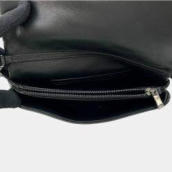 Christian Dior Lucky Star Black Caro Cannage Studs Leather Wallet On Chain