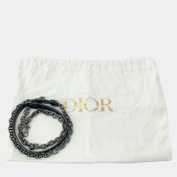 Christian Dior Lucky Star Black Caro Cannage Studs Leather Wallet On Chain