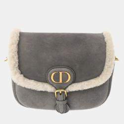 Christian Dior Bobby Small Flap Beige Suede Shearling Bag