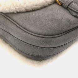 Christian Dior Bobby Small Flap Beige Suede Shearling Bag