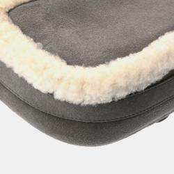 Christian Dior Bobby Small Flap Beige Suede Shearling Bag