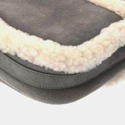 Christian Dior Bobby Small Flap Beige Suede Shearling Bag